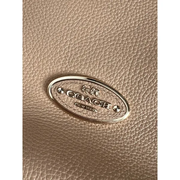 Coach Pebbled Leather Scout Hobo Shoulder Bag Tan Beige Gold Tone Hardware - Image 3