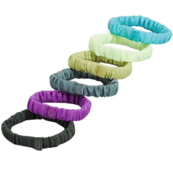 Lululemon Skinny Scrunchie 6 Pack Smoked Spruce / Moonlit Magenta / Tidewater... - Image 4
