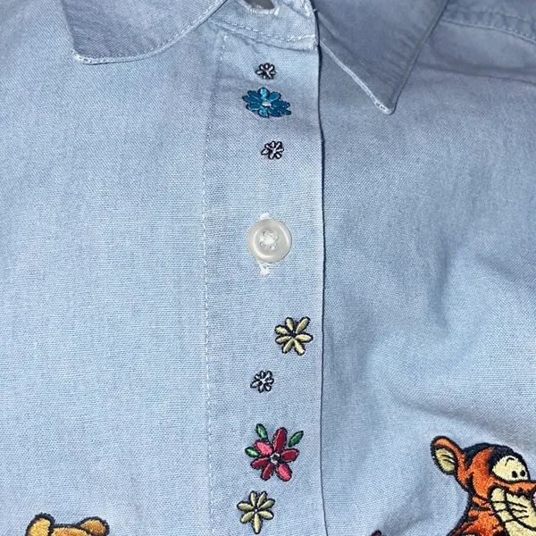 Disney Vintage Winnie the Pooh Chambray long sleeve button down shirt - Image 5