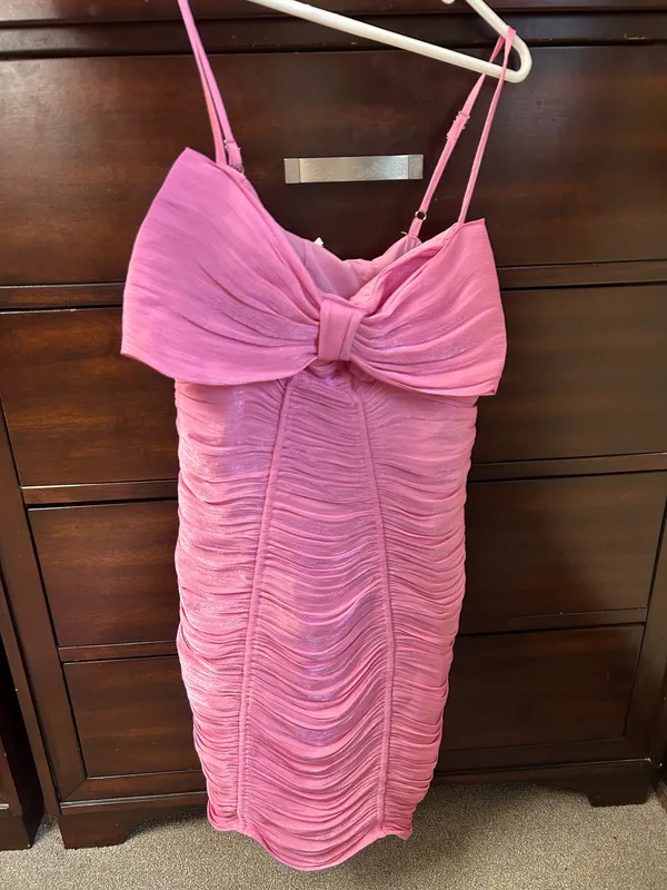 Pink Bow Mini Dress - Image 2