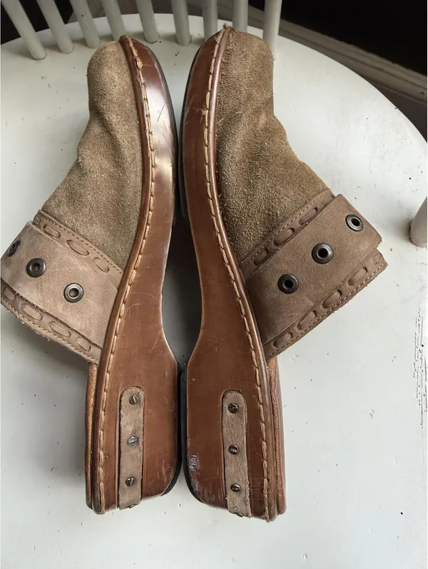 Børn Suede Buckle Mule Clogs Size 10/42 Brown - Image 5
