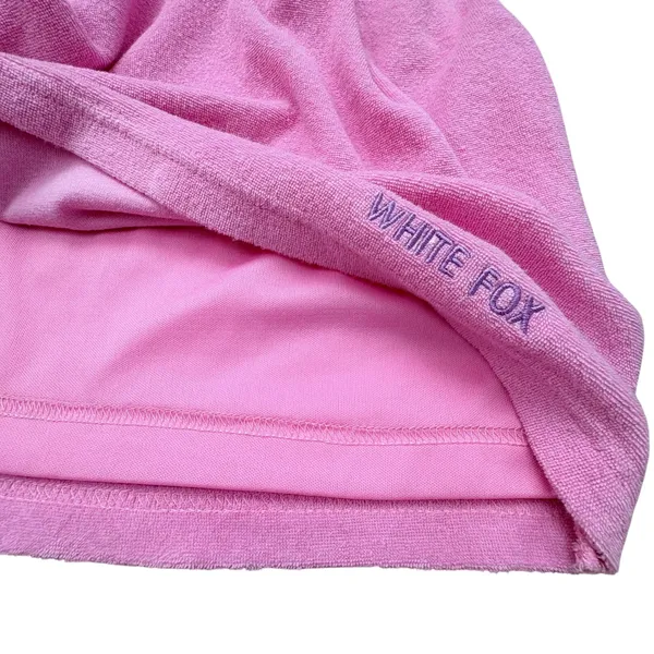White Fox Pink Terry Cloth Mini Skirt Lined Casual XS Feminine y2k beach‎ - Image 7