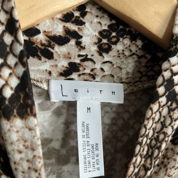 Leith Snakeskin Bodycon Midi Dress Turtleneck Long Sleeve Nordstrom M - Image 3