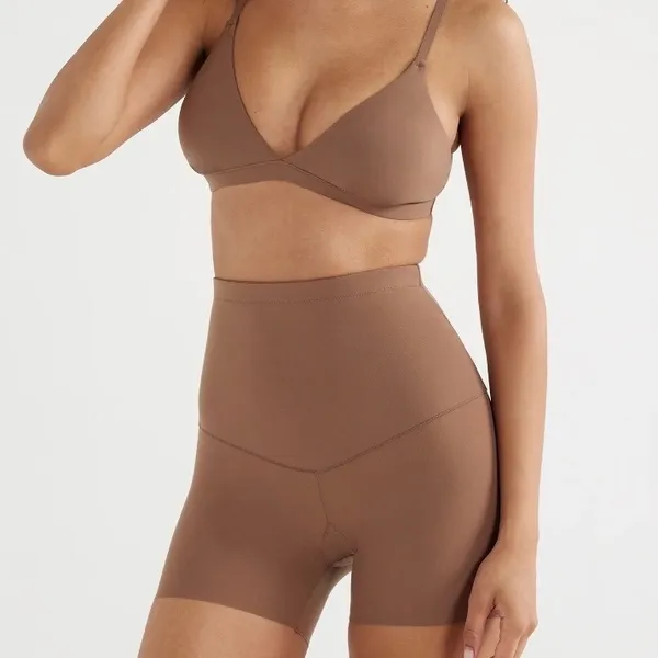 Joyspun Women Brown‎ Cocoa Medium Support High Waisted Shaping Boyshorts Size S - Image 5