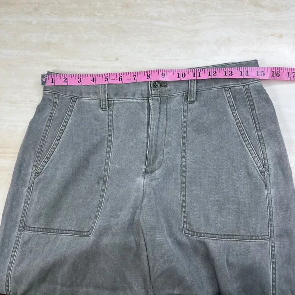 GAP Womens Size 4 Gray Wide Leg Crop High Rise Patch Pocket Denim Pants A36 - Image 13