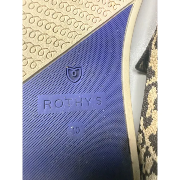 Rothy's Original Slip On Womens Tan Black Knit Leopard Casual Flat Shoes Size 10 - Image 8