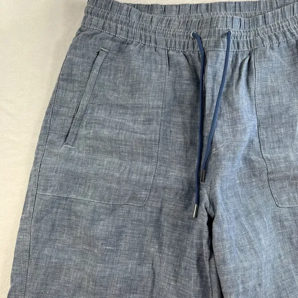 Athleta Sz 12 Retreat Linen Pull On Jogger Pants in Chambray Blue Women’s 531704 - Image 3