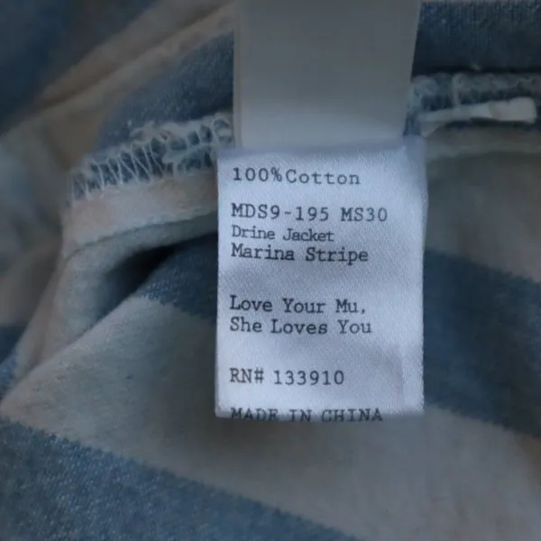 Show Me Your‎ Mumu Drine denim Jacket Sz S Marina striped - Image 5