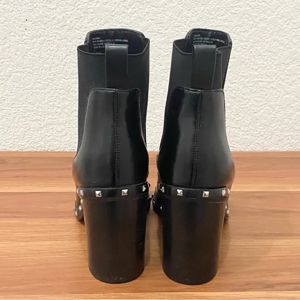 CHARLES by Charles David Dodger Black Pointy Studded Chunky Chelsea Booties 6.5 - Image 6