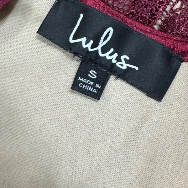 Lulus Burgundy Lace Bodice Maxi Dress Bridesmaid Formal‎ Event Size S - Image 8