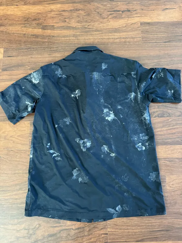 Men’s zara black floral shirt - Image 2