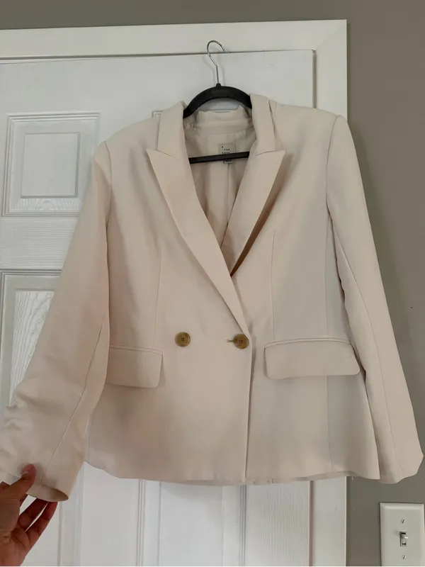 A New Day Cream Double-Breasted Blazer Jacket - Image 2