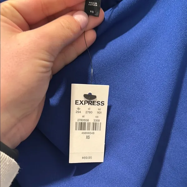 Blue Ribbed Tie Front Sheath Dress for Cocktail - Image 4