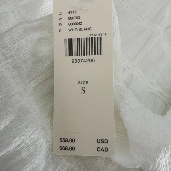 Anthropologie Maeve Asymmetric Textured Tank Small White Sleeveless Mock Neck - Image 10