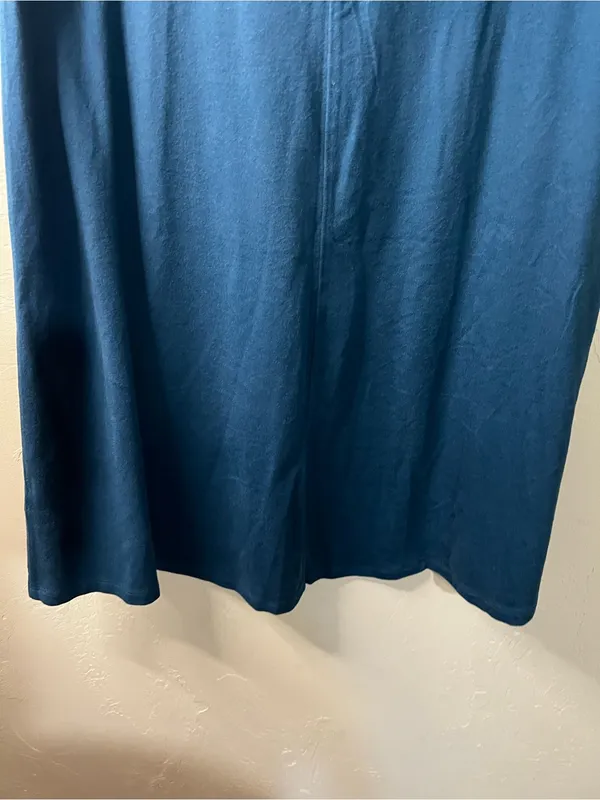 Athleta Anywhere A-Line Teal Fold Over Waist Pull On Travel Vacation Comfy Skirt - Image 6