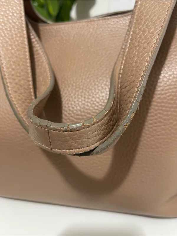 CUYANA 13” system tote bag purse Minimalist Taupe Leather cappuccino brown - Image 7
