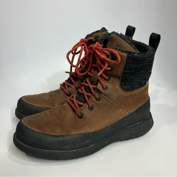 Bogs freedom lace up‎ boots insulated brown leather black womens size 6.5 - Image 2