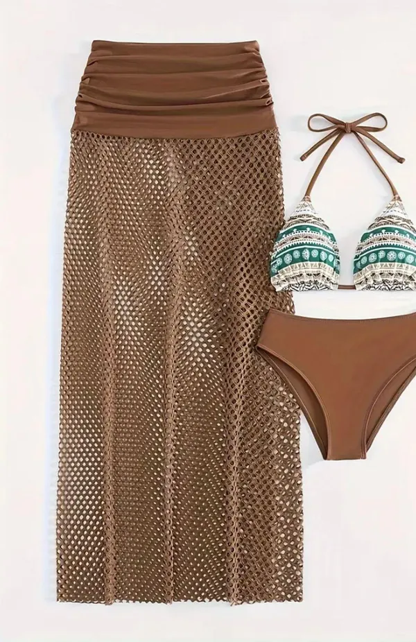 Andrea’s Deals NWT Tribal Print 3 Piece Set Bikini, SIZE M - Image 2