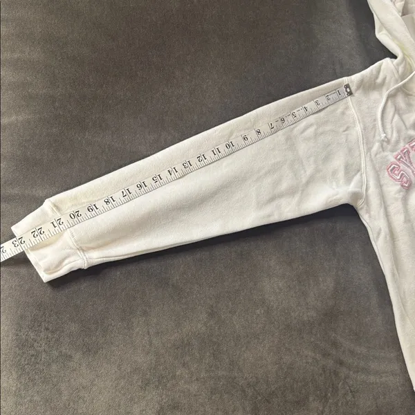 Women’s White Embroidered SYRACUSE College Drawstring Hoodie Size L NEW - Image 11