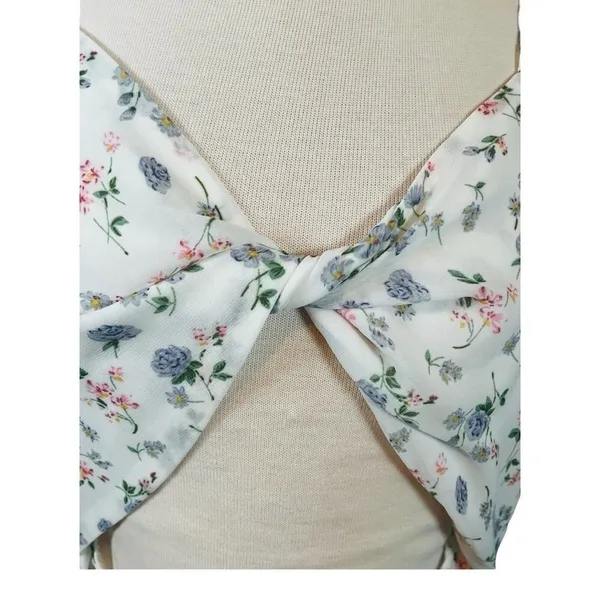 New Connection Floral‎ Cutout Mini Dress White Multi Tiered Lace Trim Large NWT - Image 5