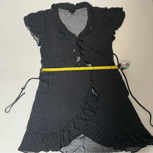 Who What Wear Black and White‎ Polka Dot Wrap Dress Women’s size M - Image 8