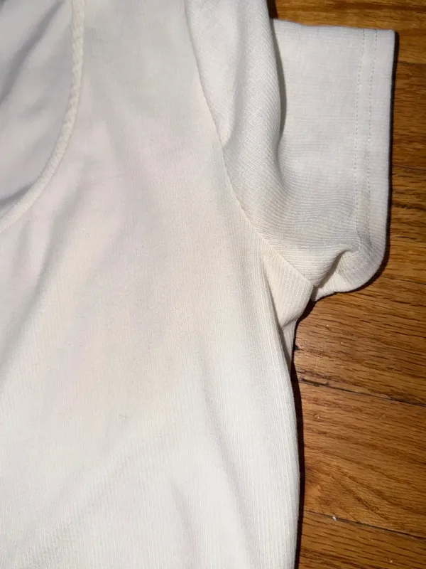 Tiger Mist Cream Short Sleeve Snap-Front Scoop Top - Image 3