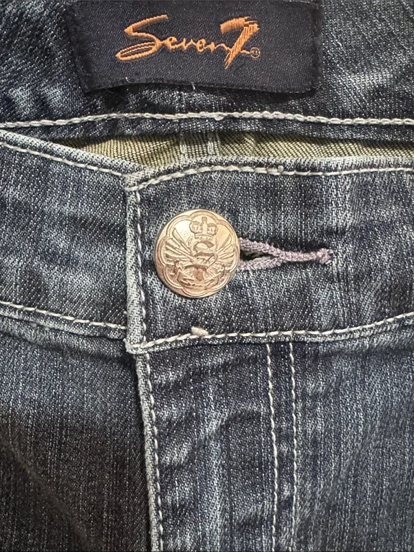 7 For All Mankind Women's Skinny Jeans - Dark Grey Blue Wash - Image 3
