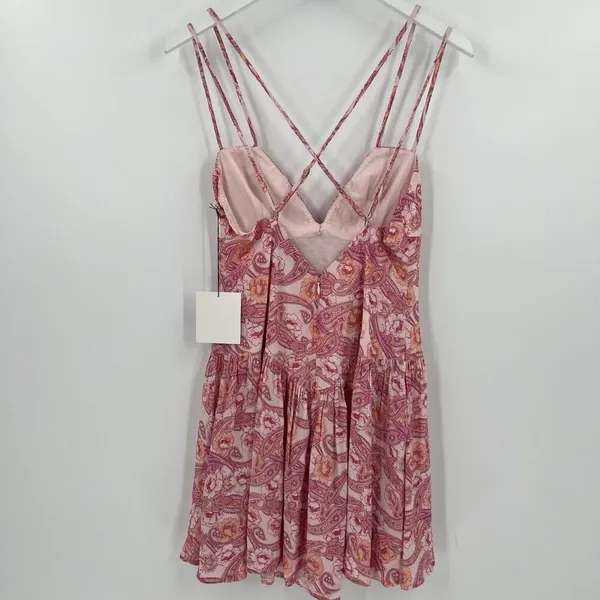 Majorelle Viola Pink Mini‎ Dress Medium Revolve Paisley Floral Sleeveless Girly - Image 6