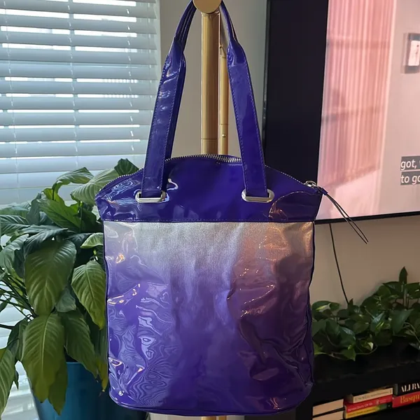 Versus Versace purple and silver tote  bag - Image 4