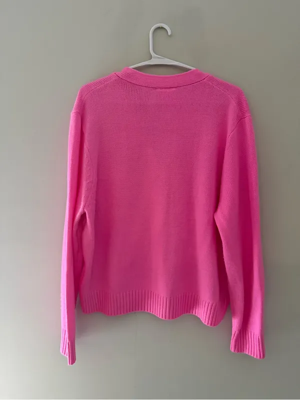 Queen of Sparkles Pink Sequin Nutcracker Christmas Cardigan Women S - Image 7