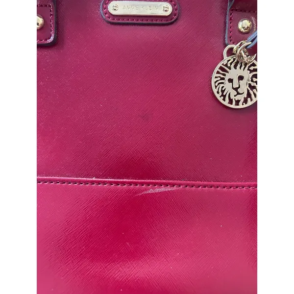 Anne‎ Klein Dome Satchel Large Red Saffiano Crossbody Bag - Image 7