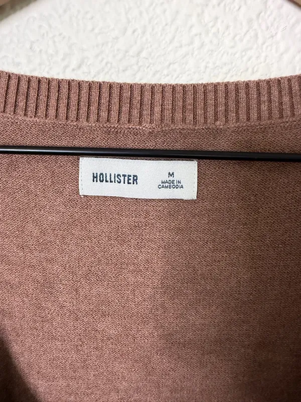 Hollister Easy‎ Cable-Knit Babydoll Sweater in Light Brown Size S - Image 6