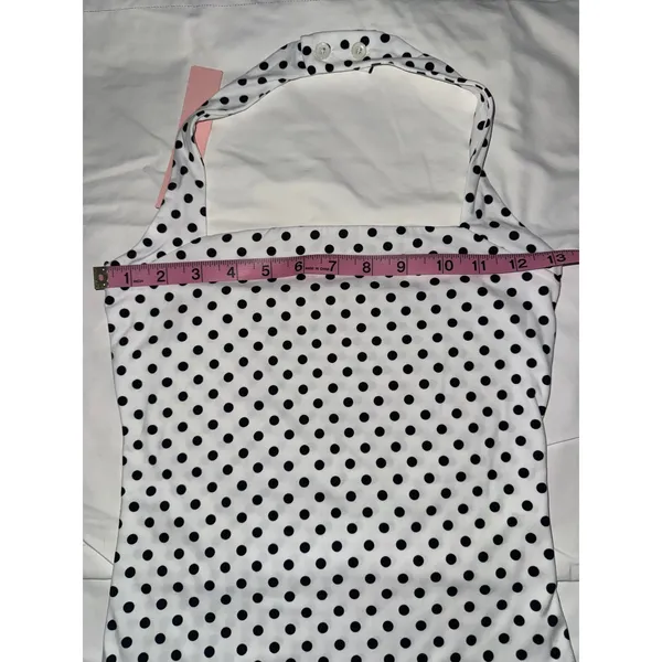 Halter Tank Top Set Solid Black‎ and White Polka Dot Square Neck 2 Pack Black Size XS - Image 11