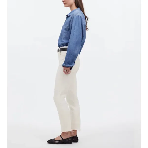 Madewell The Perfect Vintage Jean Womens 24 Tile White‎ Raw Hem High Rise Denim - Image 14