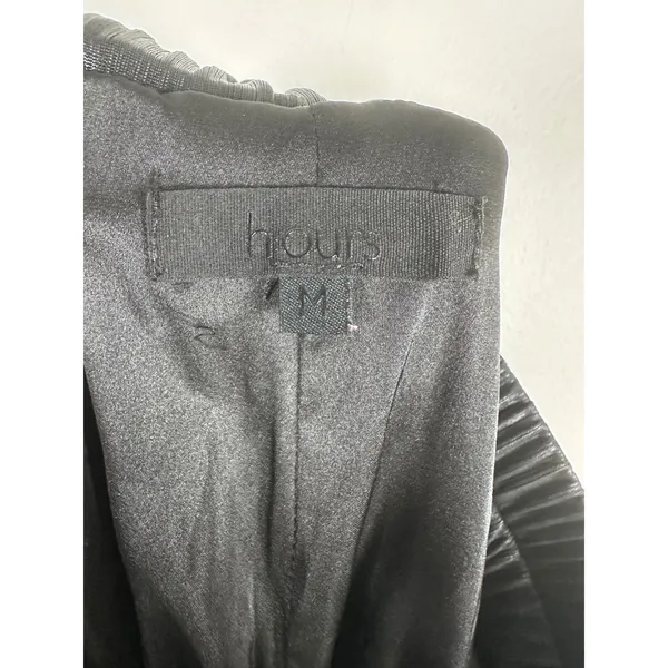 Revolve H:ours Plisse‎ Jogger Pants Women Size M Black Metallic High Rise - Image 6