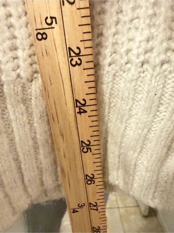 American Eagle Outfitters Cream Cable & Patchwork Mock Neck Sweater - Image 6
