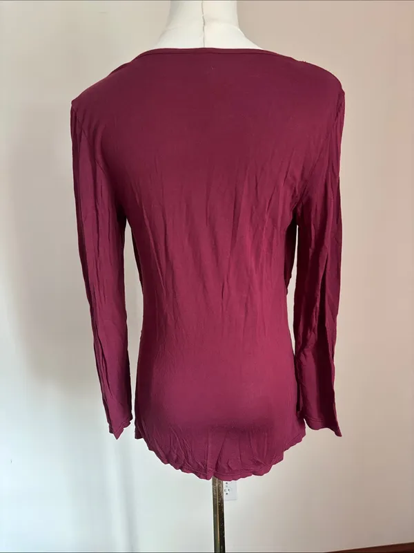 Motherhood Wine Lace-Trim Twist-Front Maternity Tunic - Image 4