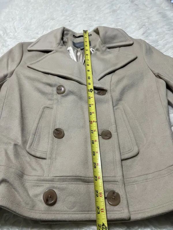 Ann Taylor Beige Double-breasted Wool Pea Coat Small - Image 8