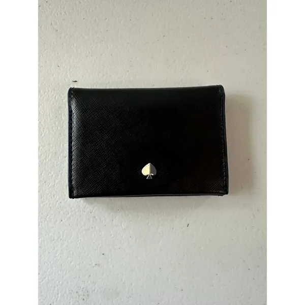 Kate Spade Nadine Slim Card Holder Black Smooth Leather Small Bi-fold Wallet - Image 2