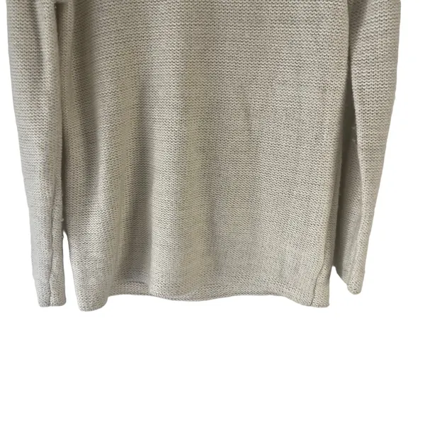 Gap Womens XS V-Neck Sweater‎ Beige Oatmeal Metallic Shimmer Cotton Wool Blend - Image 3