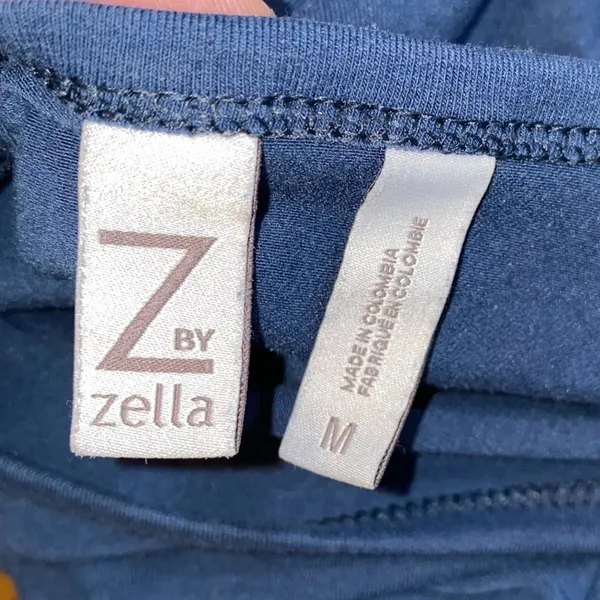 Z By‎ Zella Long Sleeve Top Medium Blue Athletic Tee Soft Stretch Activewear - Image 4