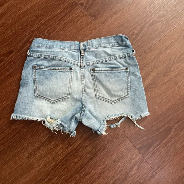 Free People Denim Shorts Distressed Cut-Off 26 - Image 3
