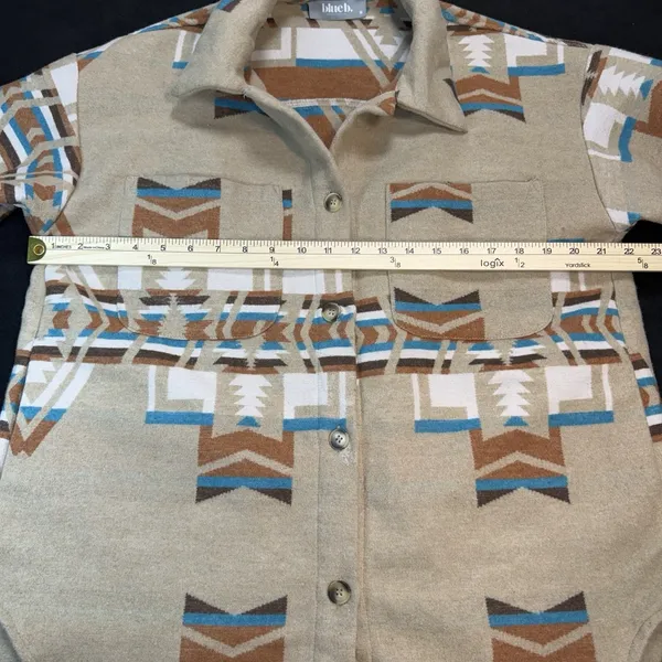 Aztec Shacket Womens Medium Oversize Chest 25 Southwestern Tribal Jacket‎ - Image 5