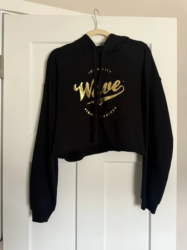 Black Iowa city wave hoodie - Image 2