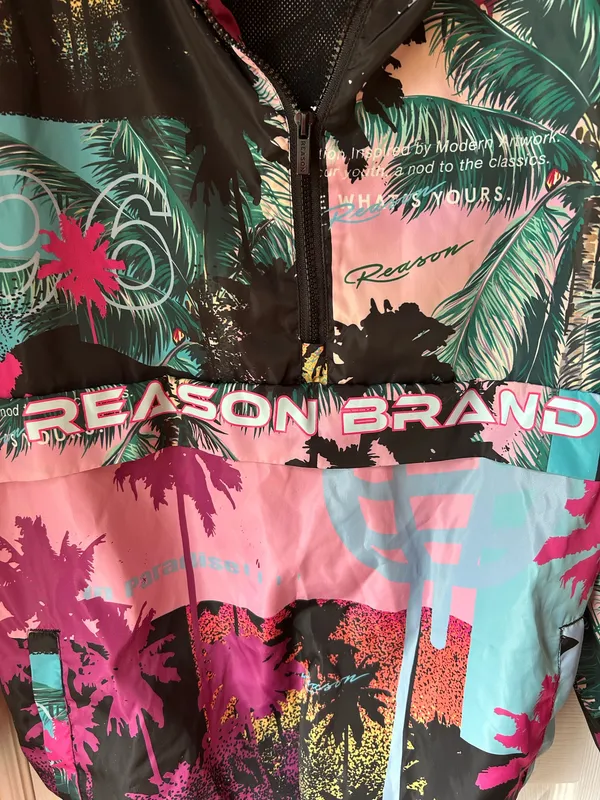 Reason Brand Tropical Print Windbreaker Multiple Size M - Image 4