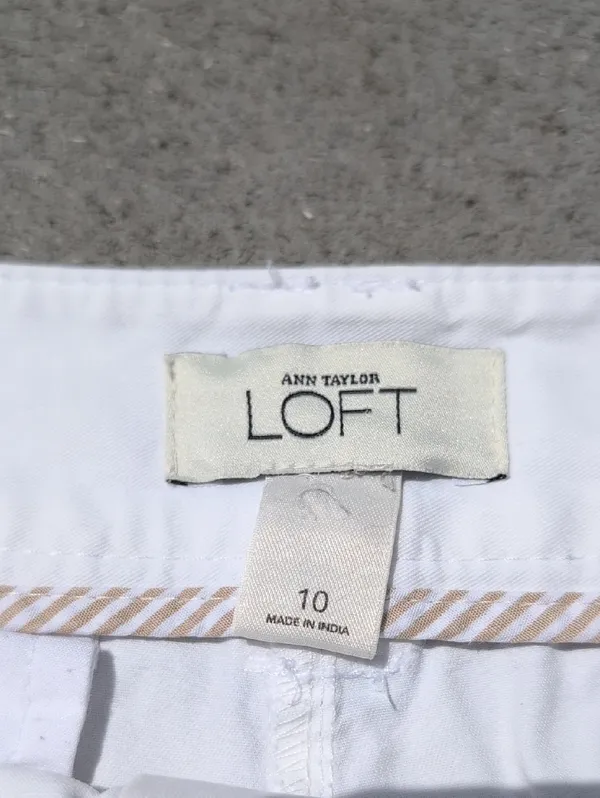 LOFT White Chino Shorts | Loft Size 10 White Shorts 6in Inseam - Image 3
