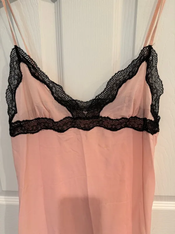 Calvin Klein Pink Lace-Trim Slip Dress - Women Intimates - Image 3