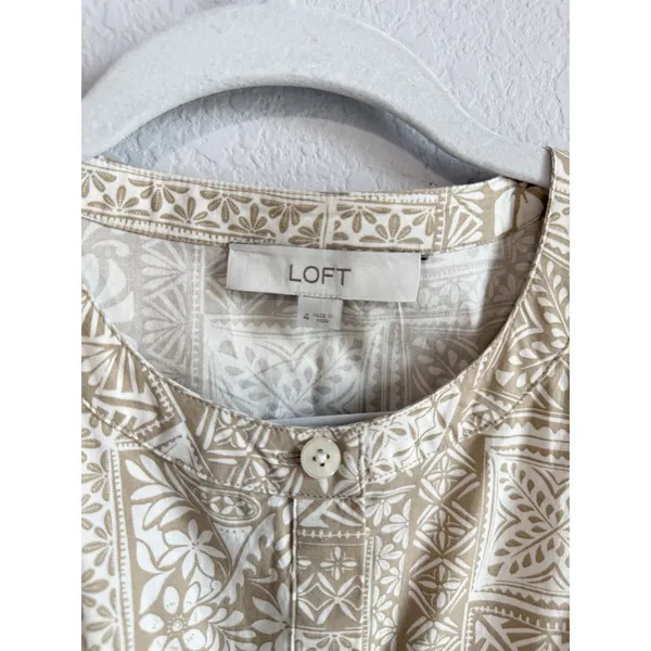 LOFT Tile Utility Midi Pocket Dress Khaki Tan Size 4‎ NEW - Image 12