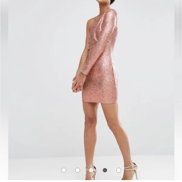 VICI x Gina Dress size XL One Shoulder‎ Pink Sequin Mini NWT Night Out - Image 10