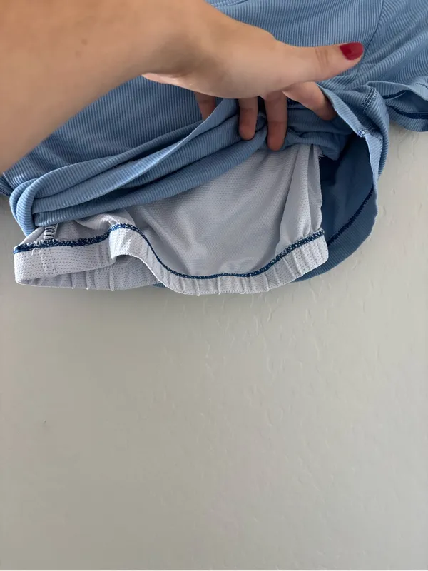 Yogalicious Light Blue Ribbed Short Sleeve‎ Tee - Image 2